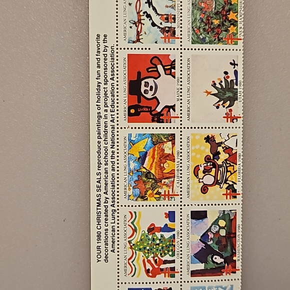 Christmas Seals American Lung Association National Art Education Assoc. 1980 - Picture 3 of 6